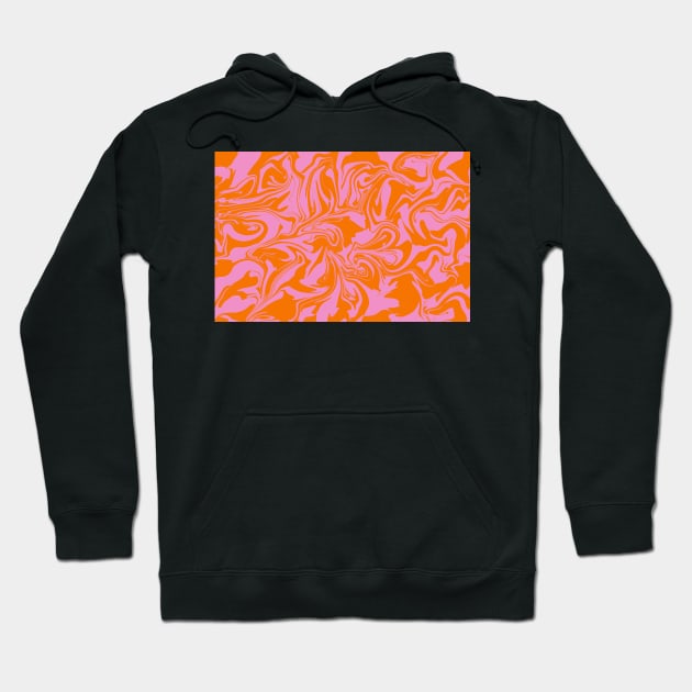 Orange and Pink random swirls Hoodie by Russell102